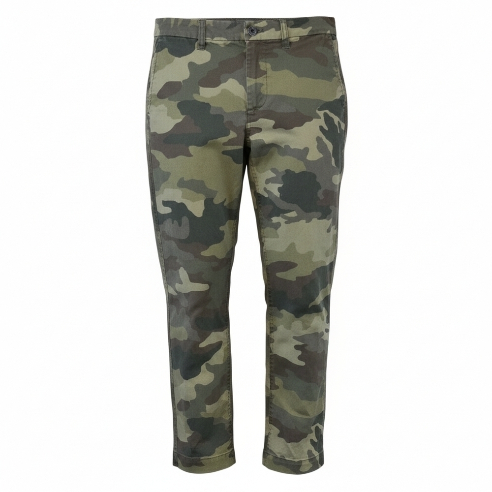 J.Crew Army Green Camouflage Straight Leg Cropped Jeans Women’s 4